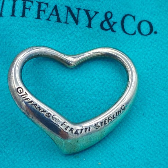 Tiffany & Co Sterling Sliver Elsa Peretti Open Heart Pendant - Picture 4 of 7